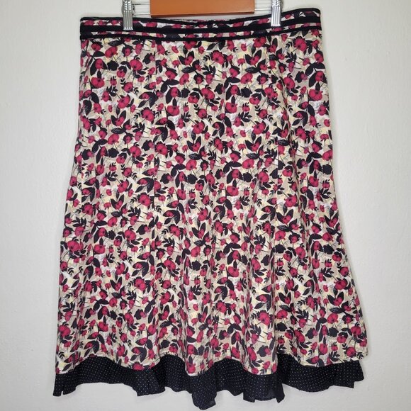 Christopher & Banks Petite Cotton Stretch Floral Skirt, Size 8P - Picture 1 of 9